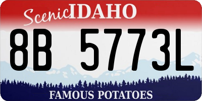 ID license plate 8B5773L