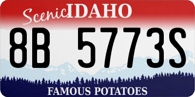 ID license plate 8B5773S