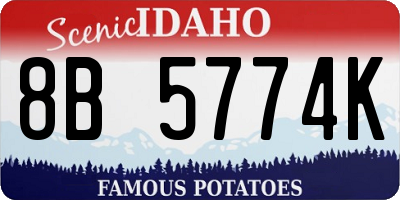 ID license plate 8B5774K