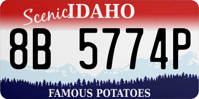 ID license plate 8B5774P