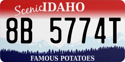 ID license plate 8B5774T