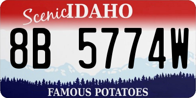 ID license plate 8B5774W