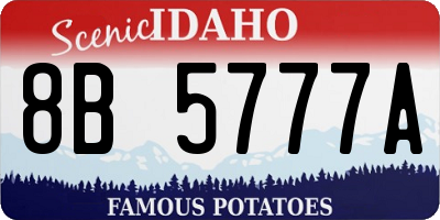ID license plate 8B5777A