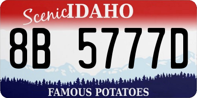 ID license plate 8B5777D