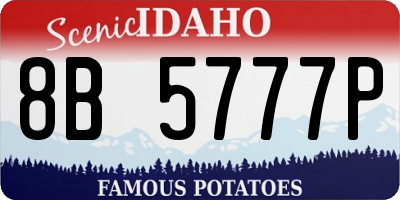 ID license plate 8B5777P