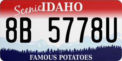 ID license plate 8B5778U