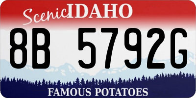 ID license plate 8B5792G