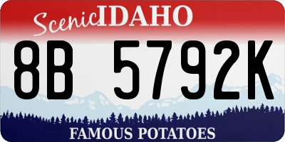 ID license plate 8B5792K