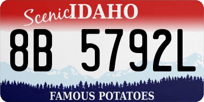 ID license plate 8B5792L