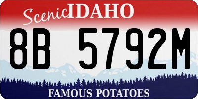 ID license plate 8B5792M