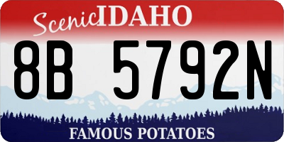 ID license plate 8B5792N