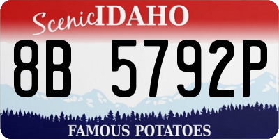 ID license plate 8B5792P