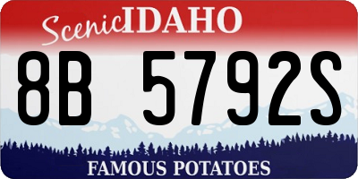 ID license plate 8B5792S