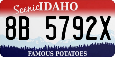 ID license plate 8B5792X