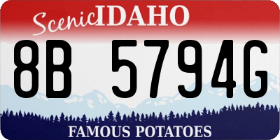 ID license plate 8B5794G