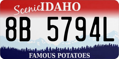 ID license plate 8B5794L