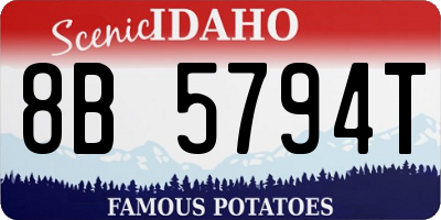 ID license plate 8B5794T