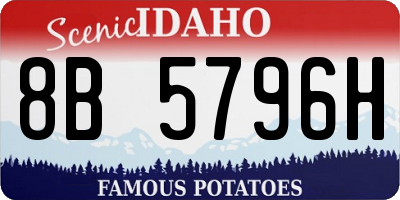 ID license plate 8B5796H