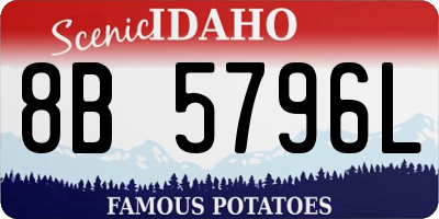 ID license plate 8B5796L
