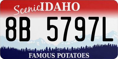 ID license plate 8B5797L
