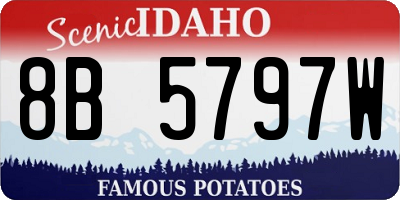 ID license plate 8B5797W