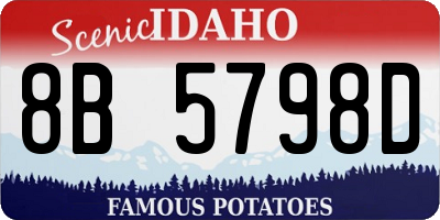 ID license plate 8B5798D