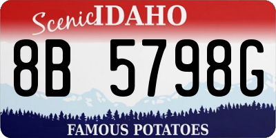 ID license plate 8B5798G