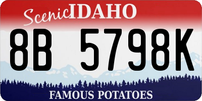 ID license plate 8B5798K