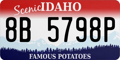 ID license plate 8B5798P