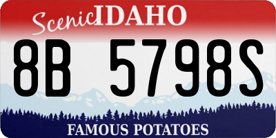 ID license plate 8B5798S