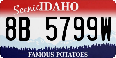 ID license plate 8B5799W