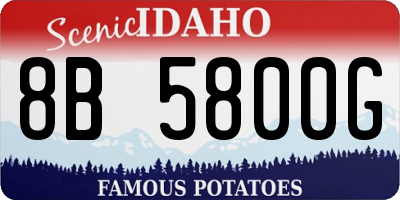 ID license plate 8B5800G