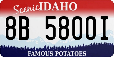 ID license plate 8B5800I