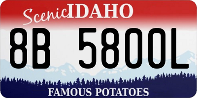 ID license plate 8B5800L