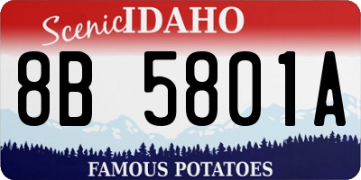 ID license plate 8B5801A