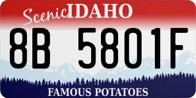 ID license plate 8B5801F