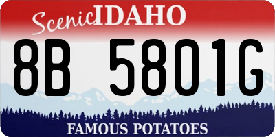 ID license plate 8B5801G