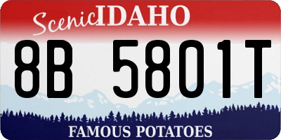 ID license plate 8B5801T