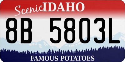 ID license plate 8B5803L