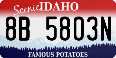 ID license plate 8B5803N