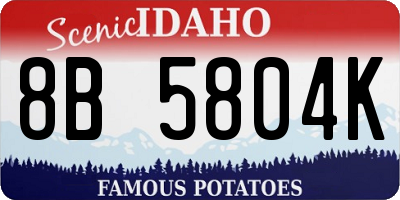 ID license plate 8B5804K
