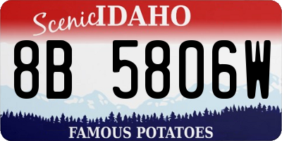 ID license plate 8B5806W