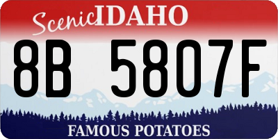 ID license plate 8B5807F