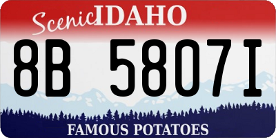 ID license plate 8B5807I