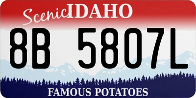 ID license plate 8B5807L