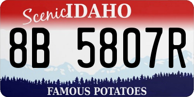 ID license plate 8B5807R