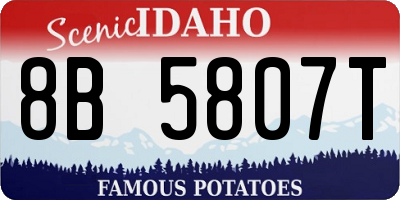ID license plate 8B5807T