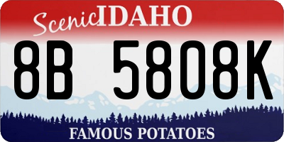 ID license plate 8B5808K