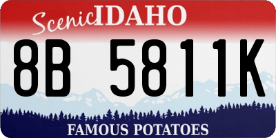 ID license plate 8B5811K
