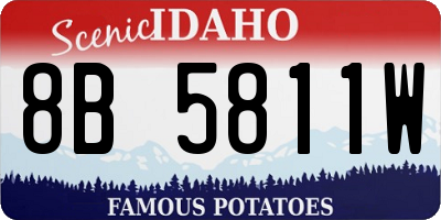 ID license plate 8B5811W